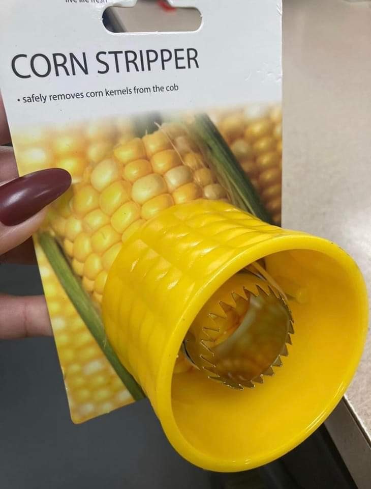 image of a corn stripper that strips corn from a cob, but it looks a bit suggestive
